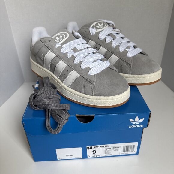 ADIDAS Originals Campus 00s Grey White HQ8707 Men's Size 9 Extra Laces w/Box - Picture 1 of 16